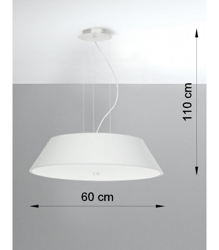 Cylindrical Pendant Light White 60cm E27-4