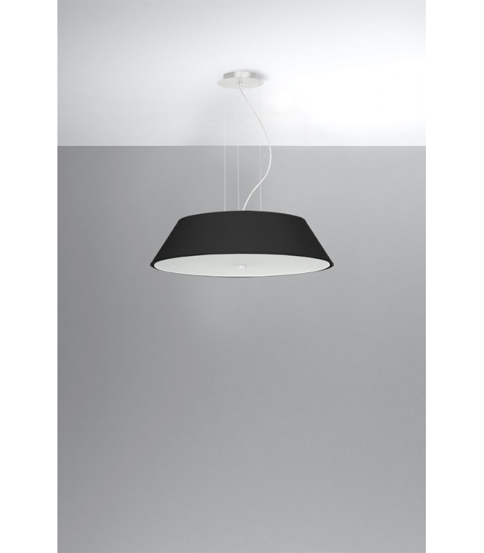 Cylindrical Pendant Light Black 60cm E27-2