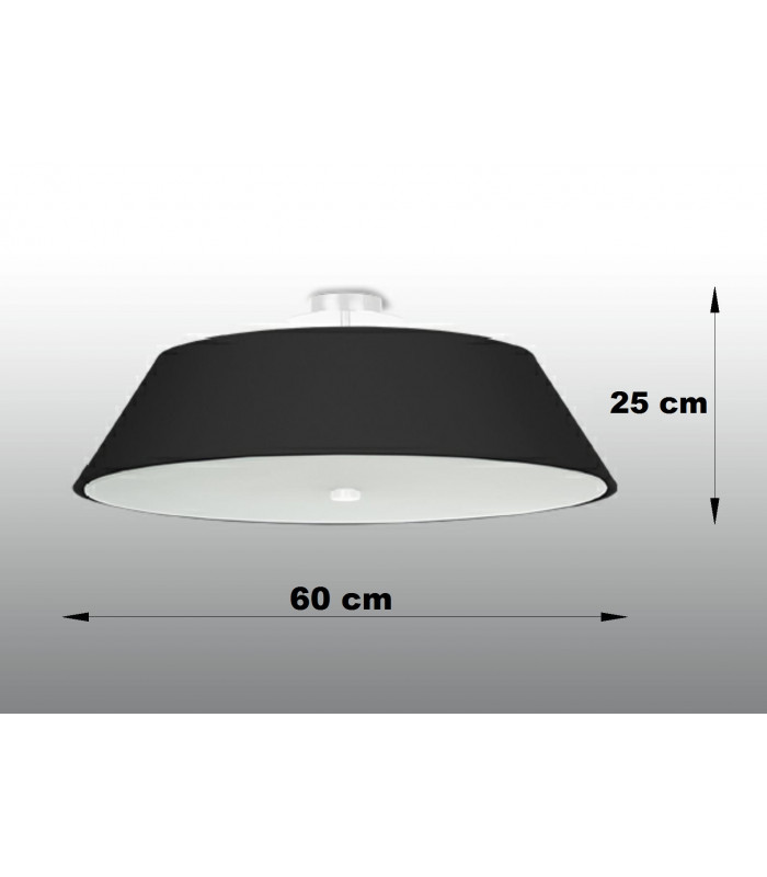 Cylindrical Flush Light Black 60cm E27-4