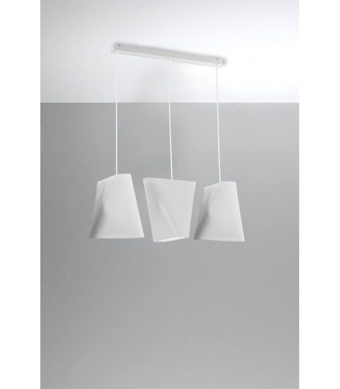 Triple Hanging Pendant Light White 3x E27-2