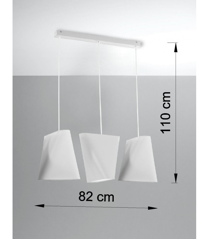 Triple Hanging Pendant Light White 3x E27-4