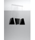 Triple Hanging Pendant Light Black 3x E27-2