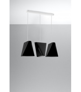 Triple Hanging Pendant Light Black 3x E27-2