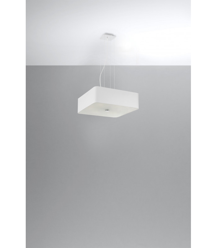 Square Pendant Light White 5x E27-2