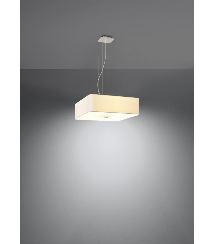 Square Pendant Light White 5x E27-3