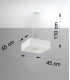 Square Pendant Light White 5x E27-4