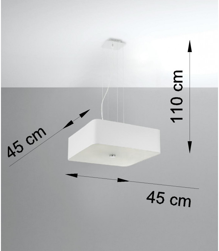 Square Pendant Light White 5x E27-4