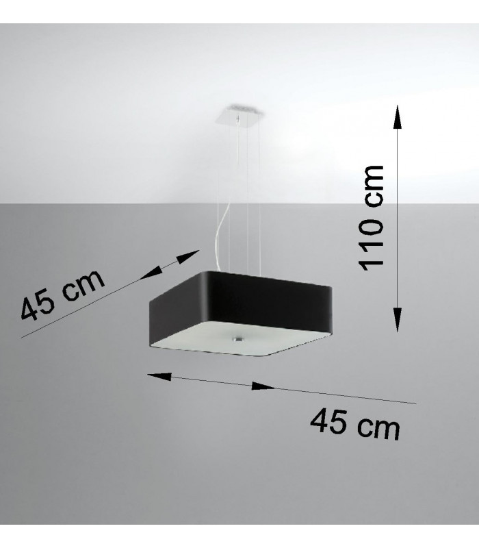 Square Pendant Light Black 5x E27-4