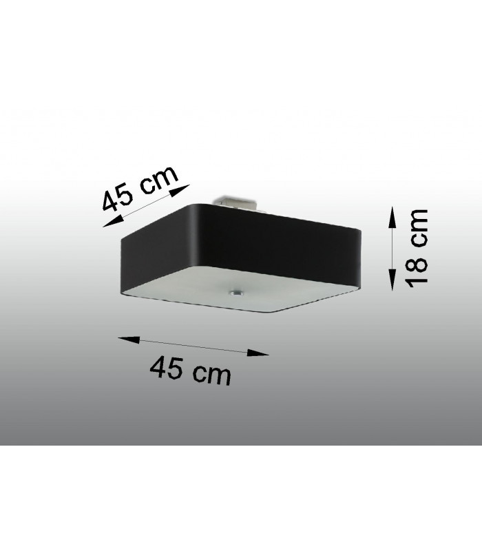 Square Flush Light Black 45cm E27-4