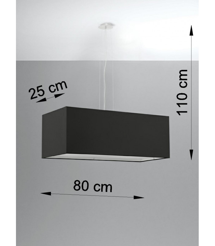 Bar Pendant Light Black 3x E27-4
