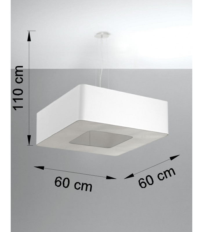 Square Pendant Light White 60cm E27-4