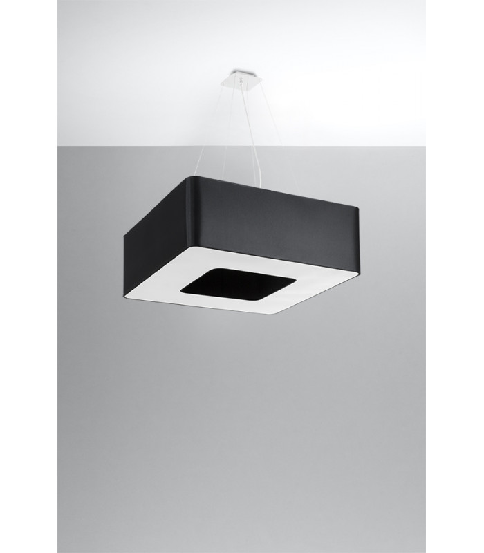 Square Pendant Light Black 60cm E27-2