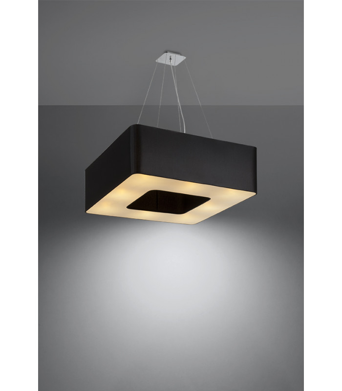 Square Pendant Light Black 60cm E27-3