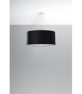 Cylindrical Pendant Light Black 60cm E27-2