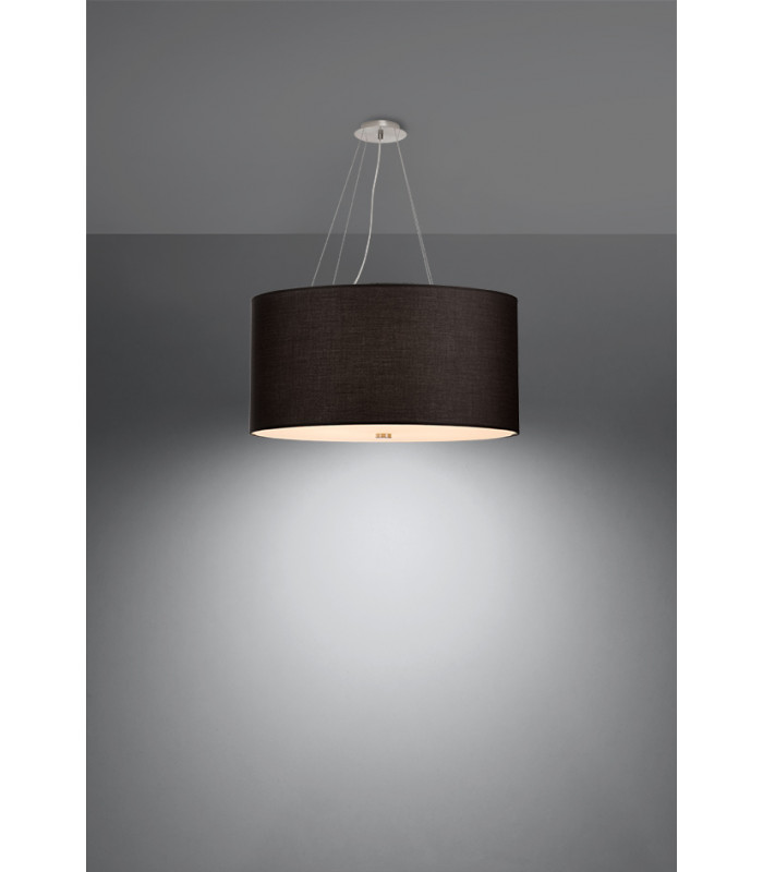 Cylindrical Pendant Light Black 60cm E27-3