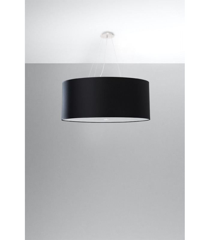Cylindrical Pendant Light Black 70cm E27-2