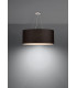Cylindrical Pendant Light Black 70cm E27-3