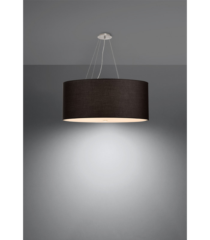 Cylindrical Pendant Light Black 70cm E27-3