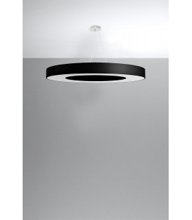 Cylindrical Pendant Light Black 90cm E27-2