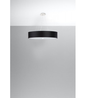 Cylindrical Pendant Light Black 60cm E27-2