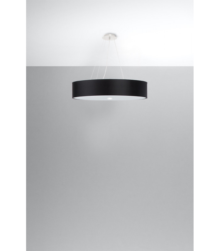 Cylindrical Pendant Light Black 60cm E27-2