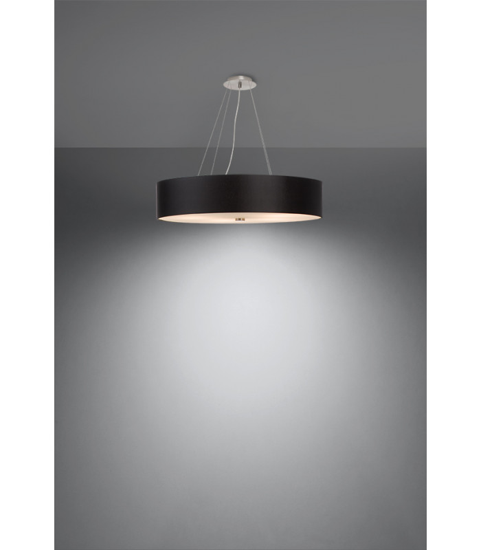Cylindrical Pendant Light Black 60cm E27-3