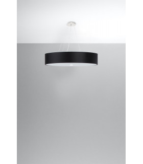 Cylindrical Pendant Light Black 70cm E27-2