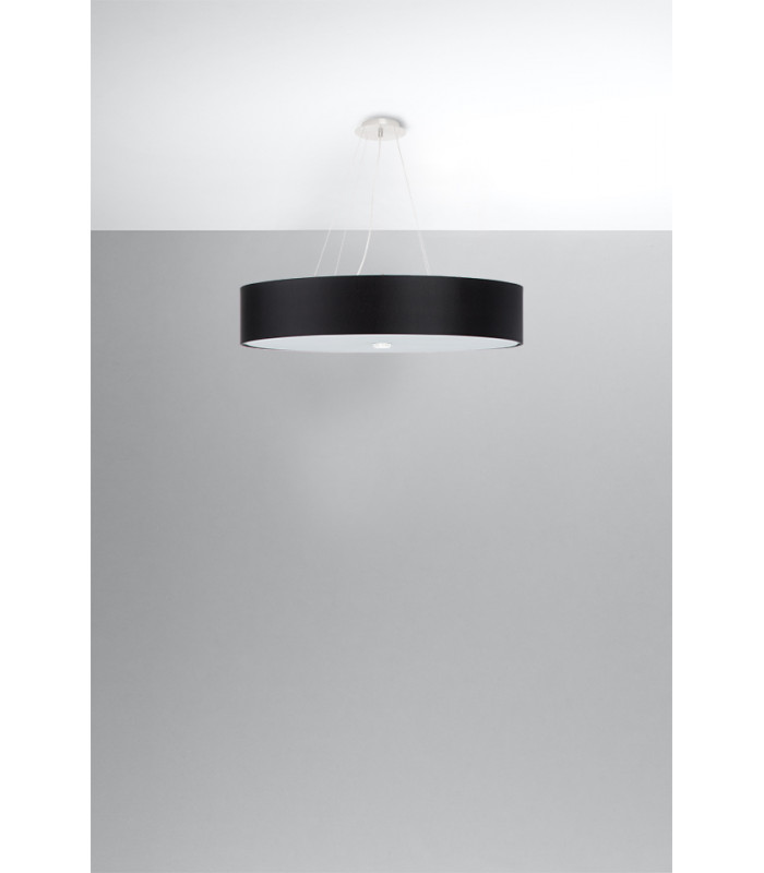 Cylindrical Pendant Light Black 70cm E27-2