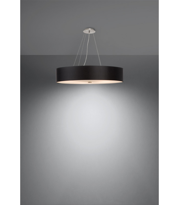 Cylindrical Pendant Light Black 70cm E27-3