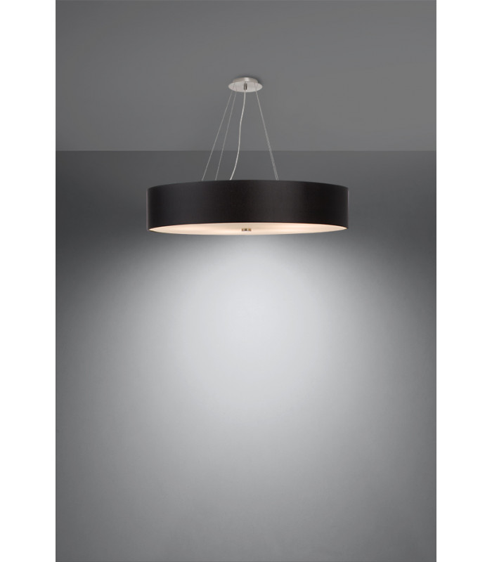 Cylindrical Pendant Light Black 80cm E27-3