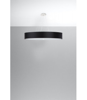 Cylindrical Pendant Light Black 90cm E27-2
