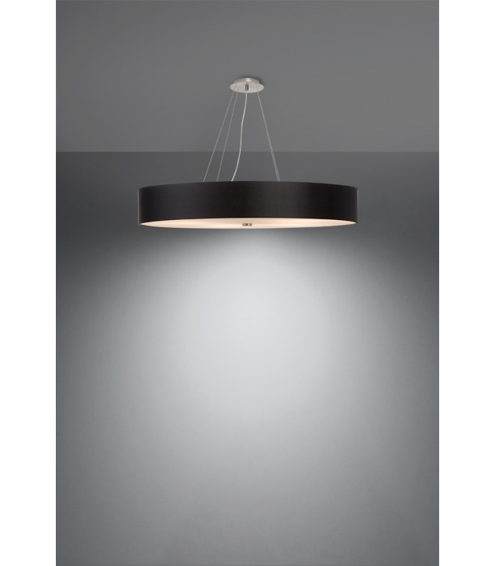 Cylindrical Pendant Light Black 90cm E27-3