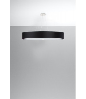 Cylindrical Pendant Light Black 100cm E27-2