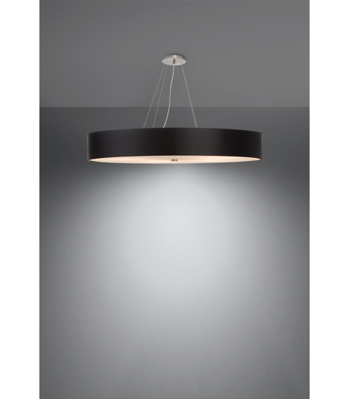 Cylindrical Pendant Light Black 100cm E27-3
