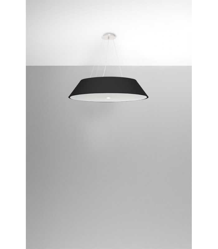 Cylindrical Pendant Light Black 70cm E27-2