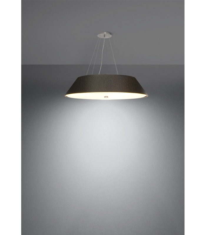 Cylindrical Pendant Light Black 70cm E27-3