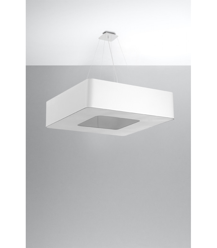 Square Pendant Light White 80cm E27-2