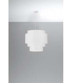 Cylindrical Multi Layered Pendant Light White 50cm E27-2