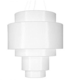 Cylindrical Multi Layered Pendant Light White 80cm E27-1