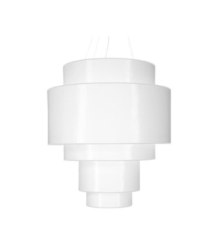 Cylindrical Multi Layered Pendant Light White 80cm E27-1
