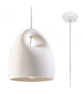 Dome Ceramic Pendant Light White E27-1