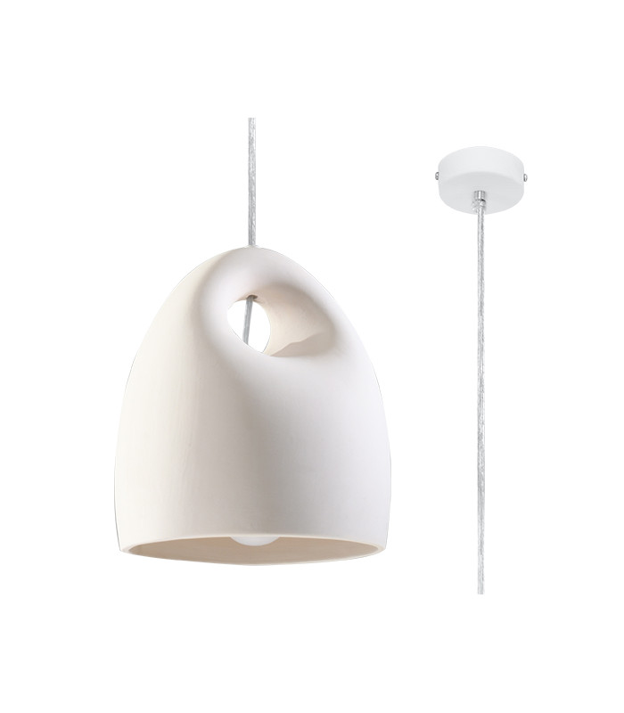 Dome Ceramic Pendant Light White E27-1