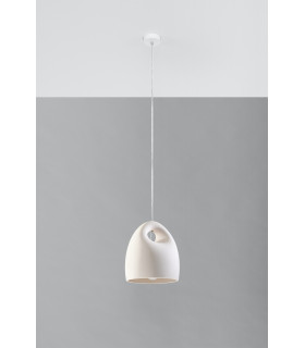 Dome Ceramic Pendant Light White E27-2