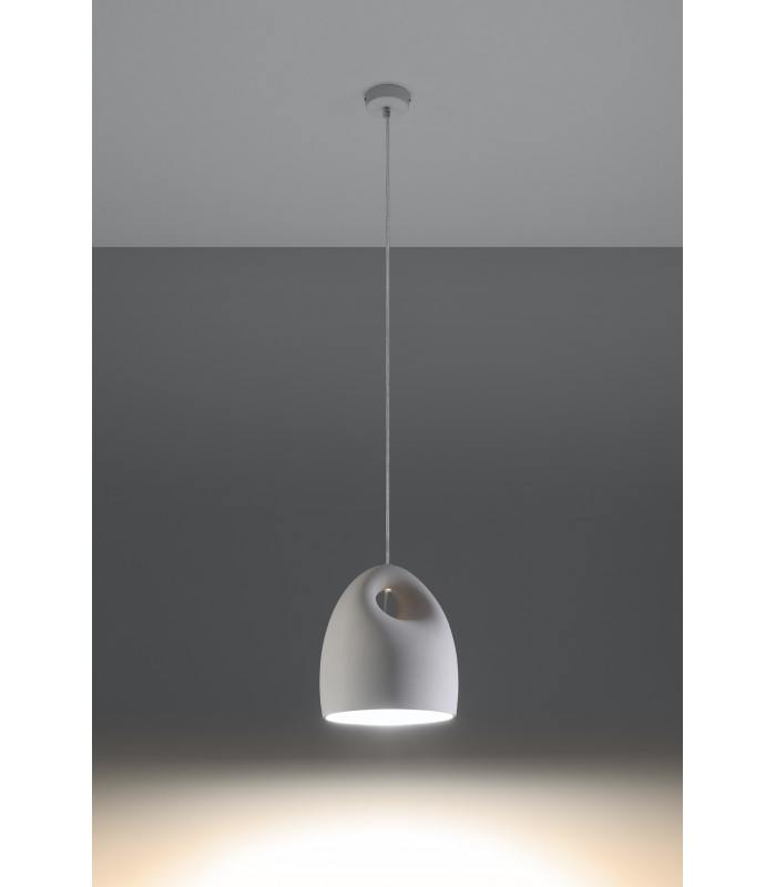 Dome Ceramic Pendant Light White E27-3