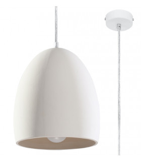 Dome Ceramic Pendant Light White E27-1