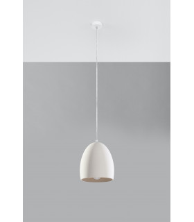 Dome Ceramic Pendant Light White E27-2