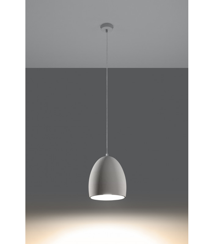 Dome Ceramic Pendant Light White E27-3