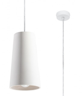 Dome Ceramic Pendant Light White E27-1