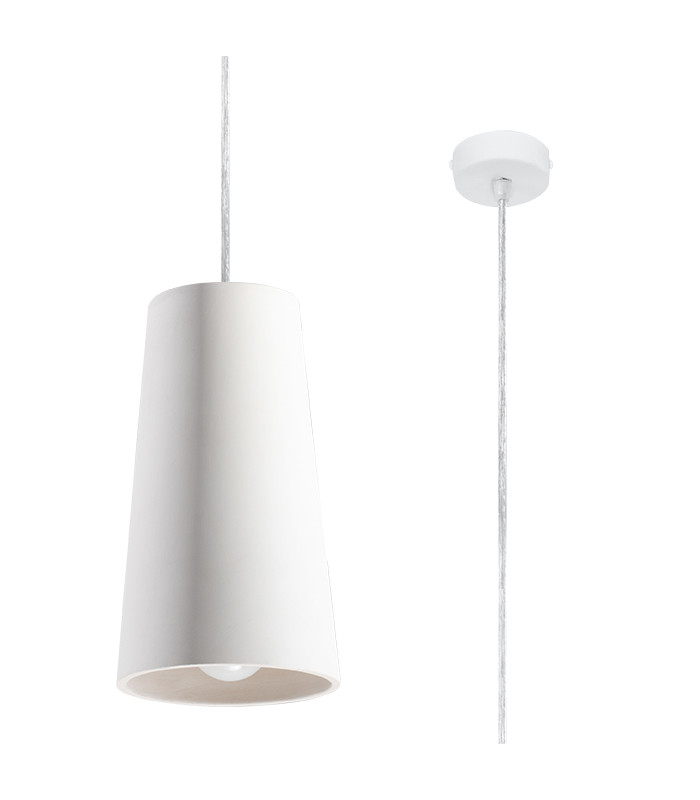 Dome Ceramic Pendant Light White E27-1