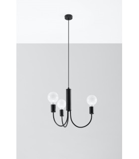 Multi Arm 3 Arm Pendant Light Black 3x E27-2